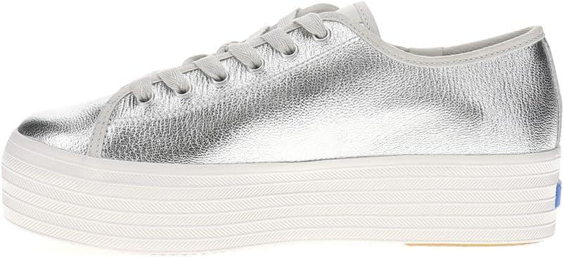 imageKeds Womens Triple Up Leather SneakerSilver Metallic Leather