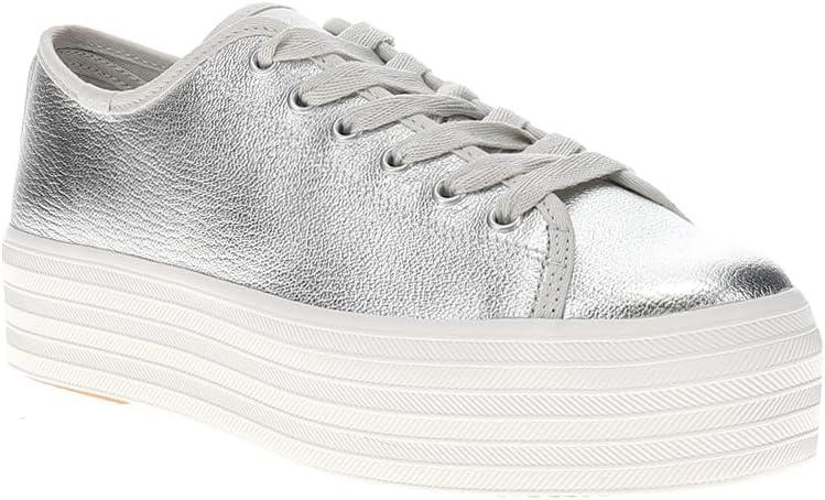 imageKeds Womens Triple Up Leather SneakerSilver Metallic Leather