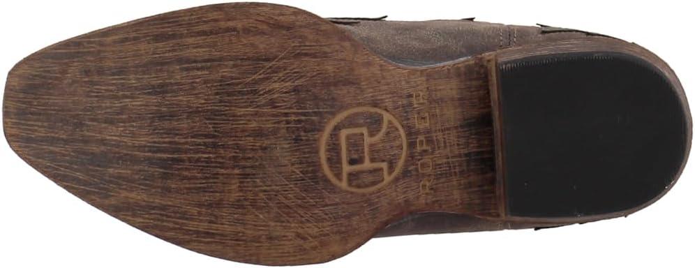 imageROPER Womens Amelia Tooled Inlay Snip Toe Casual Boots Ankle Low Heel 12quot BrownBrown