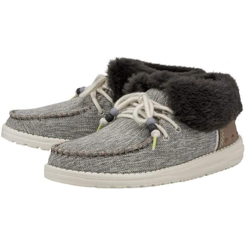 imageHey Dude Womens Britt Arizona Grey Asphalt Size 5  Womens Shoes  Womens Lace Up Boots  Comfortable ampamp LightWeight