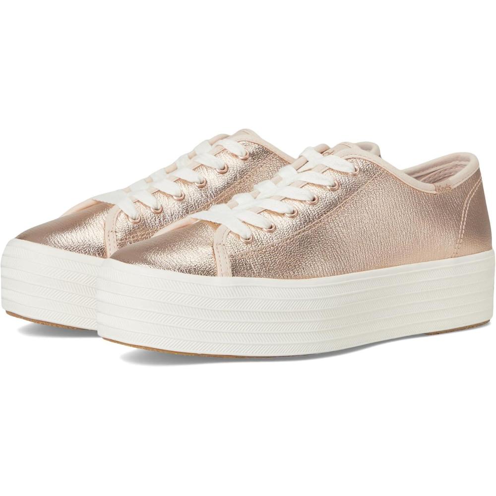 imageKeds Womens Triple Up Leather SneakerRose Gold Metallic Leather