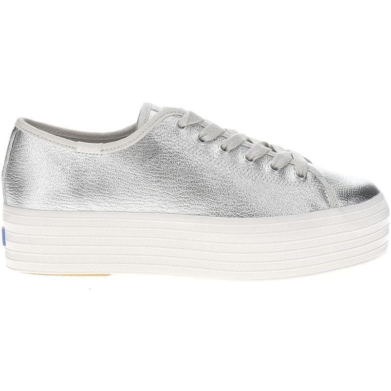 imageKeds Womens Triple Up Leather SneakerSilver Metallic Leather
