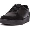 FitFlop Womens Rally Leather/Suede Panel Sneakers(All Black)