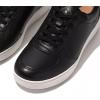 FitFlop Womens Rally Leather/Suede Panel Sneakers(Black)
