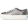 Keds Women’s Triple Up Leather Sneaker(Gunmetal Metallic Leather)