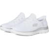 Skechers Womens Hands Free Slip-ins Summits Girls NightSneaker(White Silver)