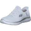 Skechers Womens Hands Free Slip-ins Summits Girls NightSneaker(White Silver)
