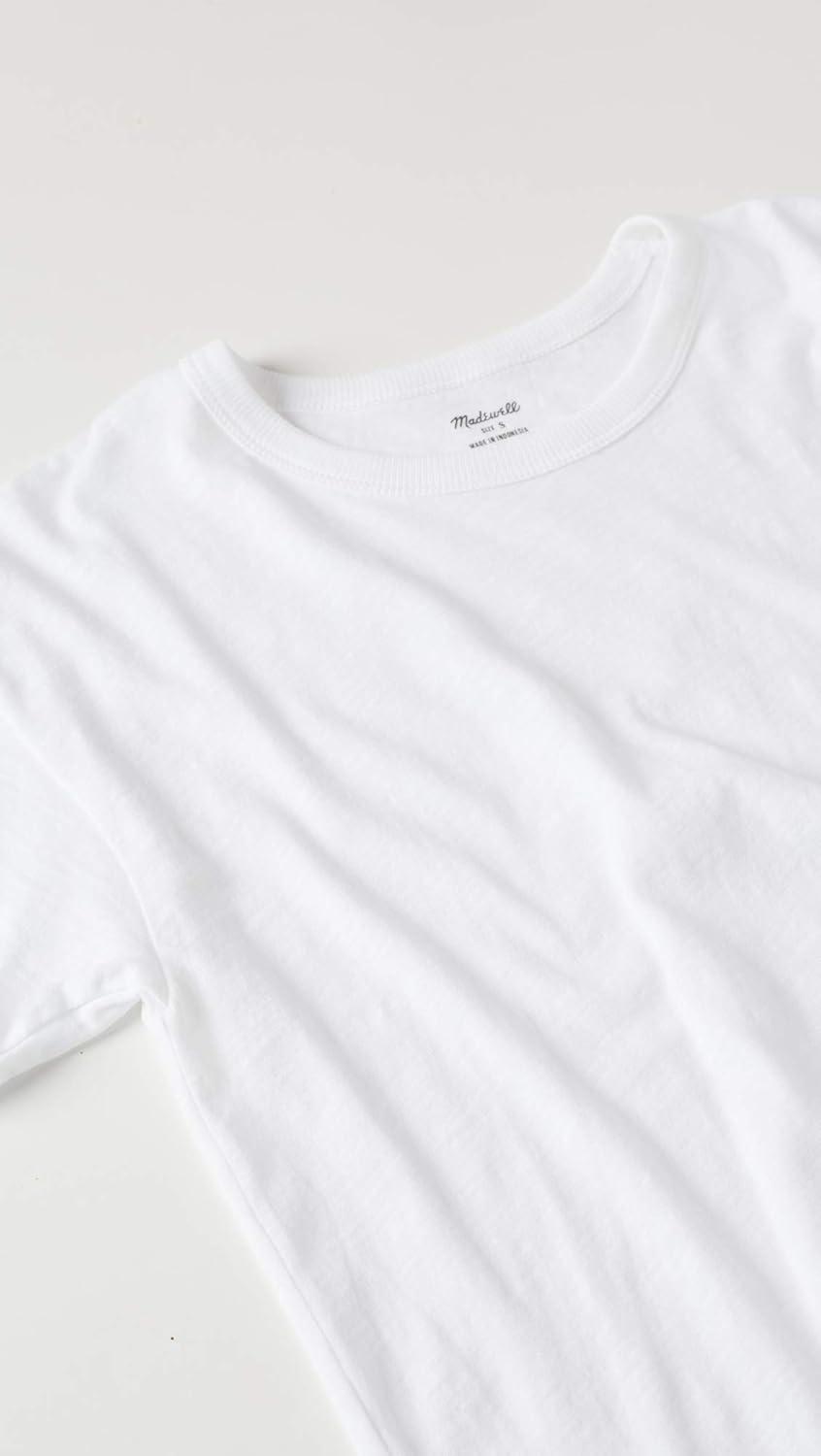 imageMadewell Womens Whisper Cotton Rib Crewneck TeeOptic White