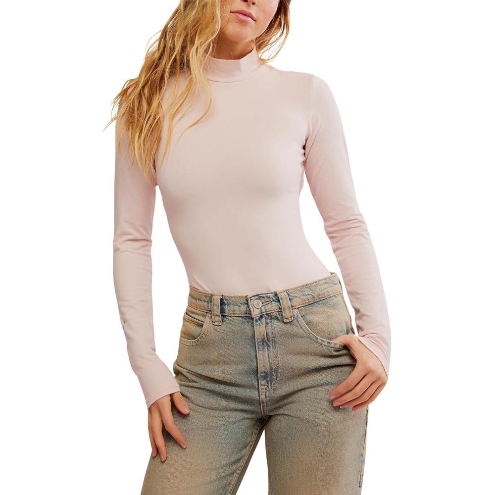 imageFree People Womens Straps in The Back Bodysuit Mauve ChalkLarge