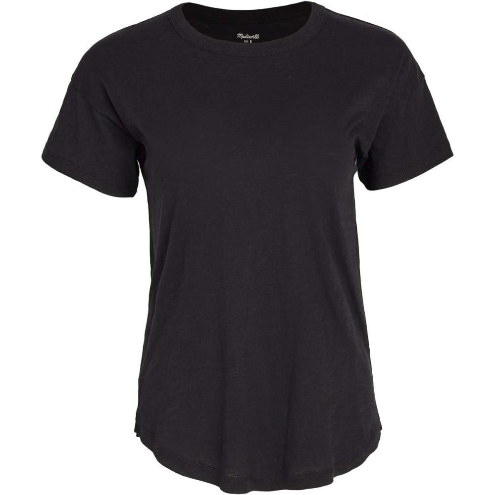imageMadewell Womens Whisper Cotton Rib Crewneck TeeBlack