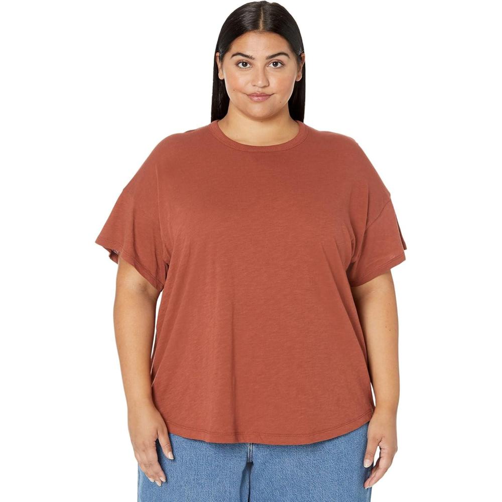 imageMadewell Womens Whisper Cotton Rib Crewneck TeeDusty Redwood