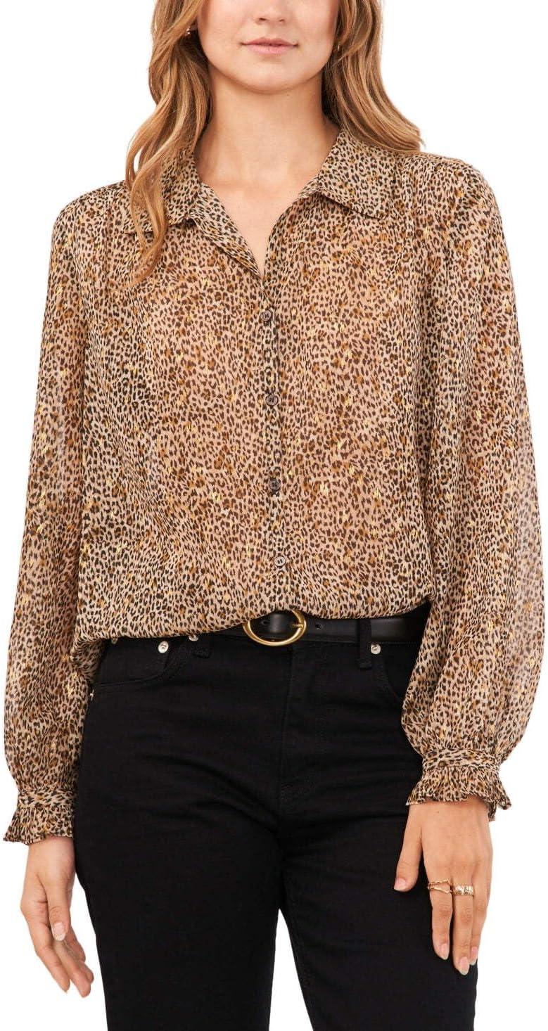 imageVince Camuto Long Sleeve VNeck ButtonDown BlouseFoxtrot