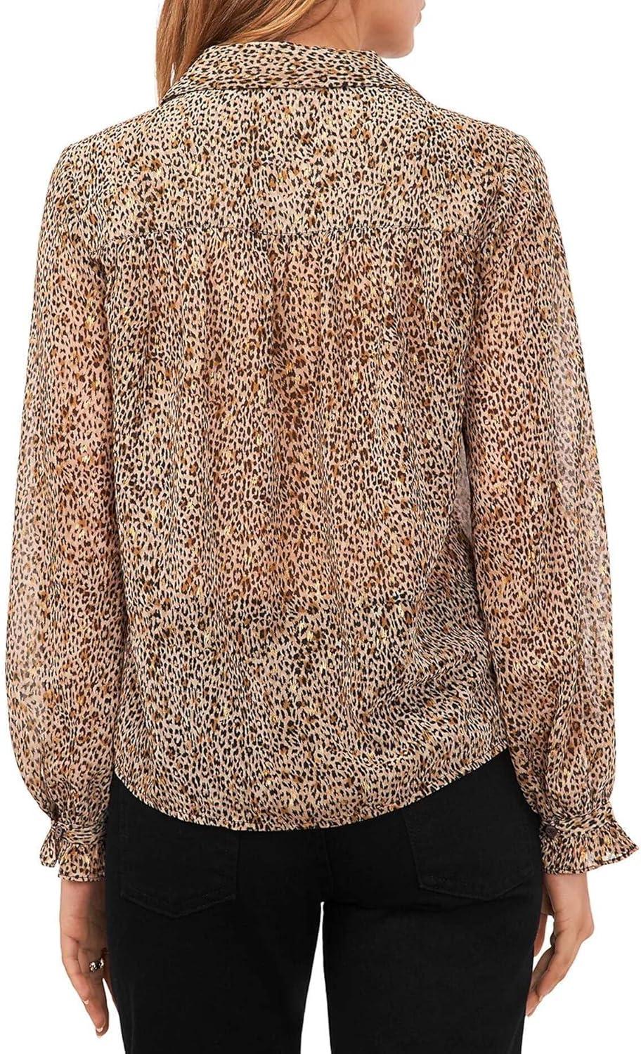 imageVince Camuto Long Sleeve VNeck ButtonDown BlouseFoxtrot