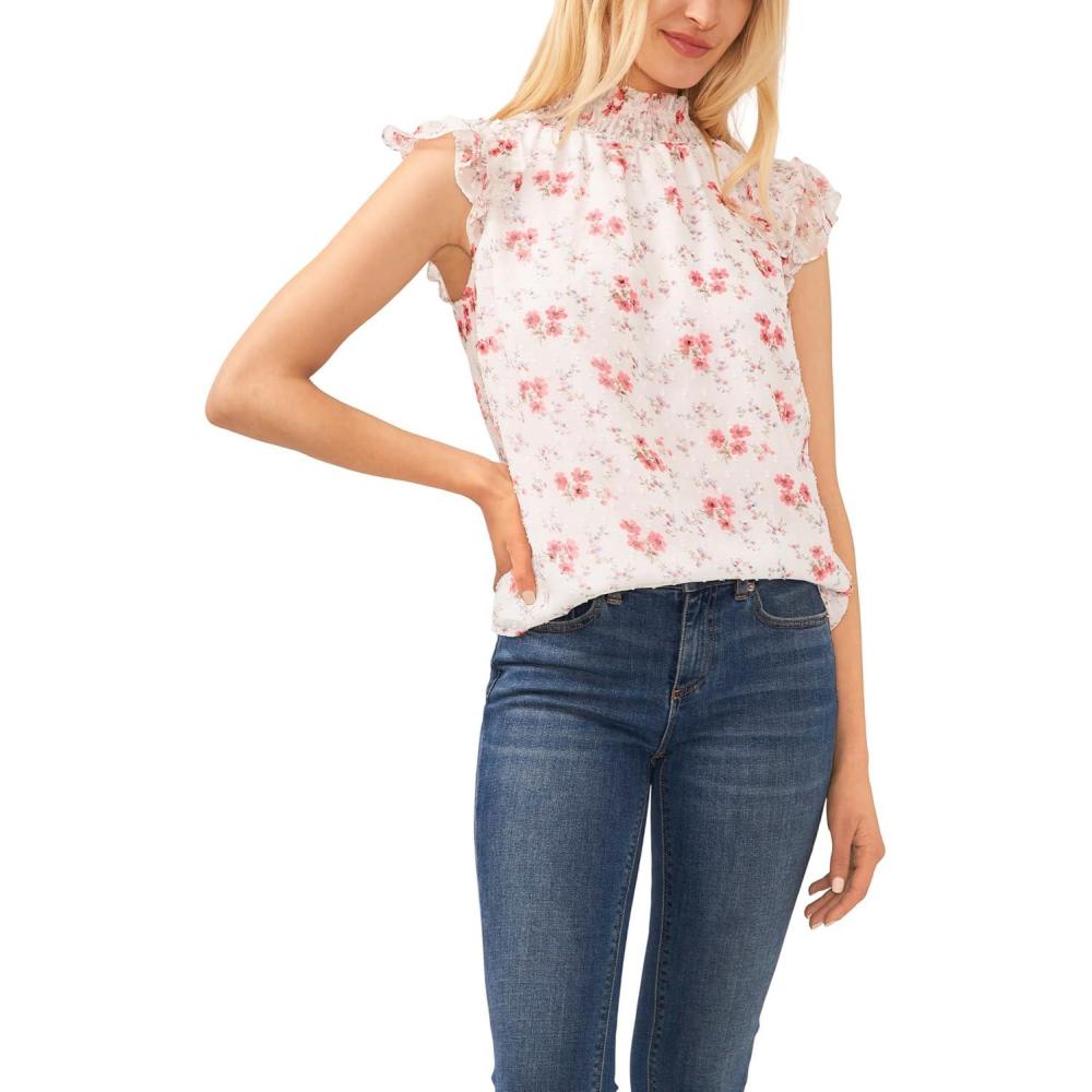 imageCeCe Elastic Neck Blouse UltraUltra White