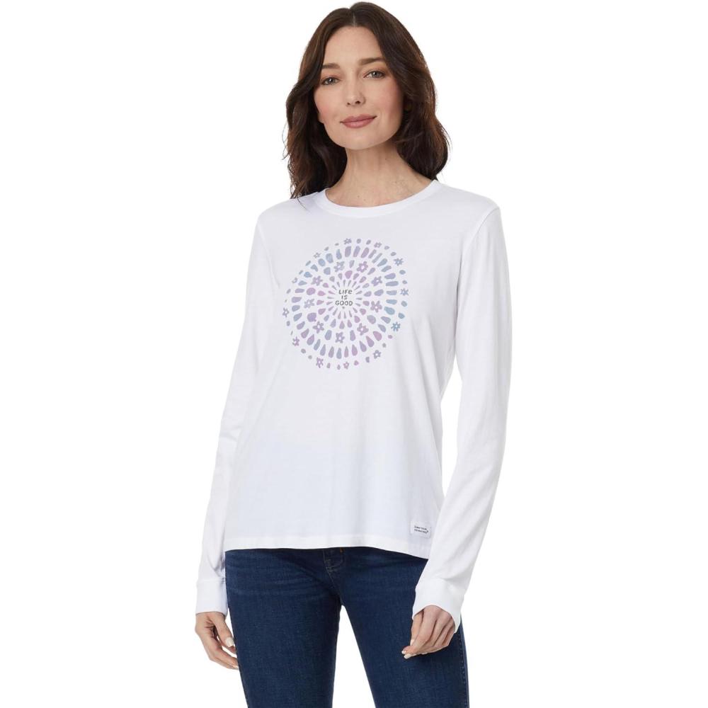 imageLife is Good Joy Explosion Long Sleeve Crusher TeeCloud White