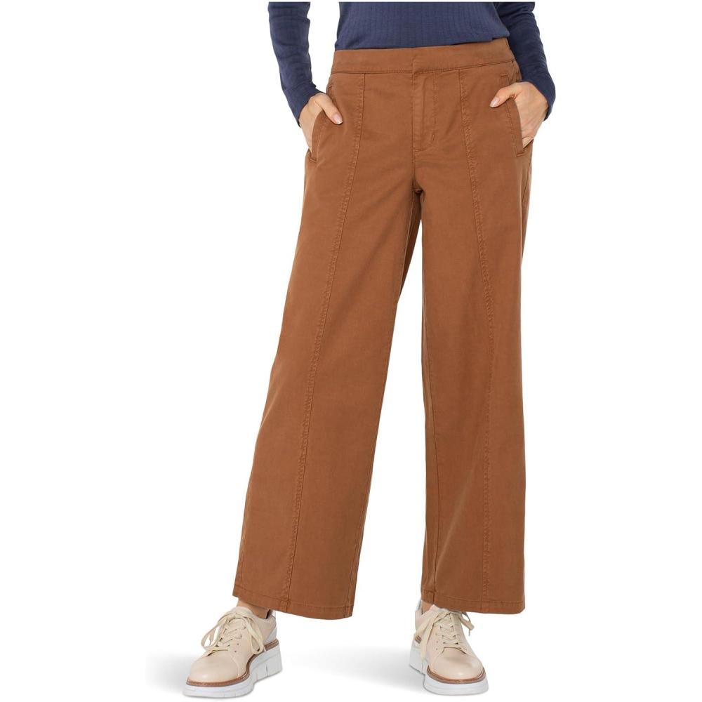 imageLiverpool Womens MidRise Wide Leg Trousers with Elastic Back WaistbandMocha Brown