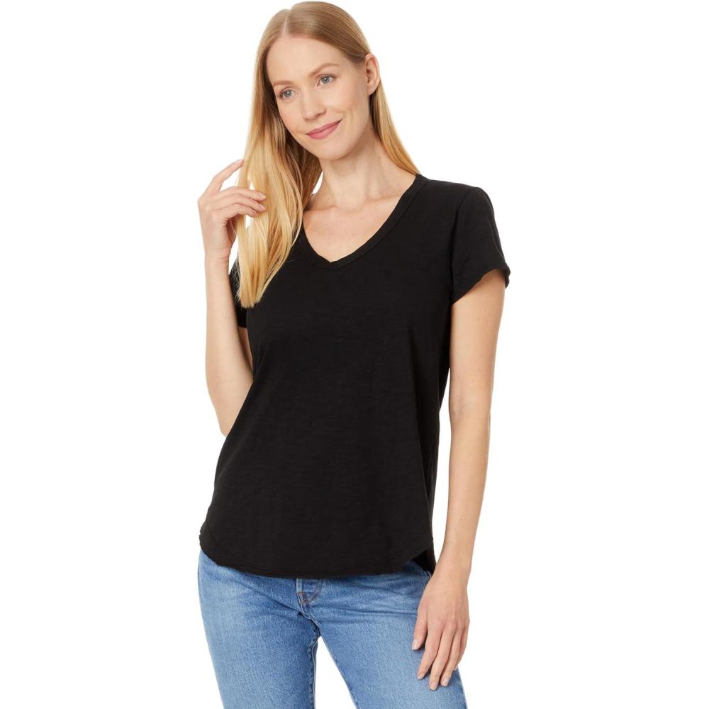 imageModODoc Womens VNeck Tee with Curved HemBlack