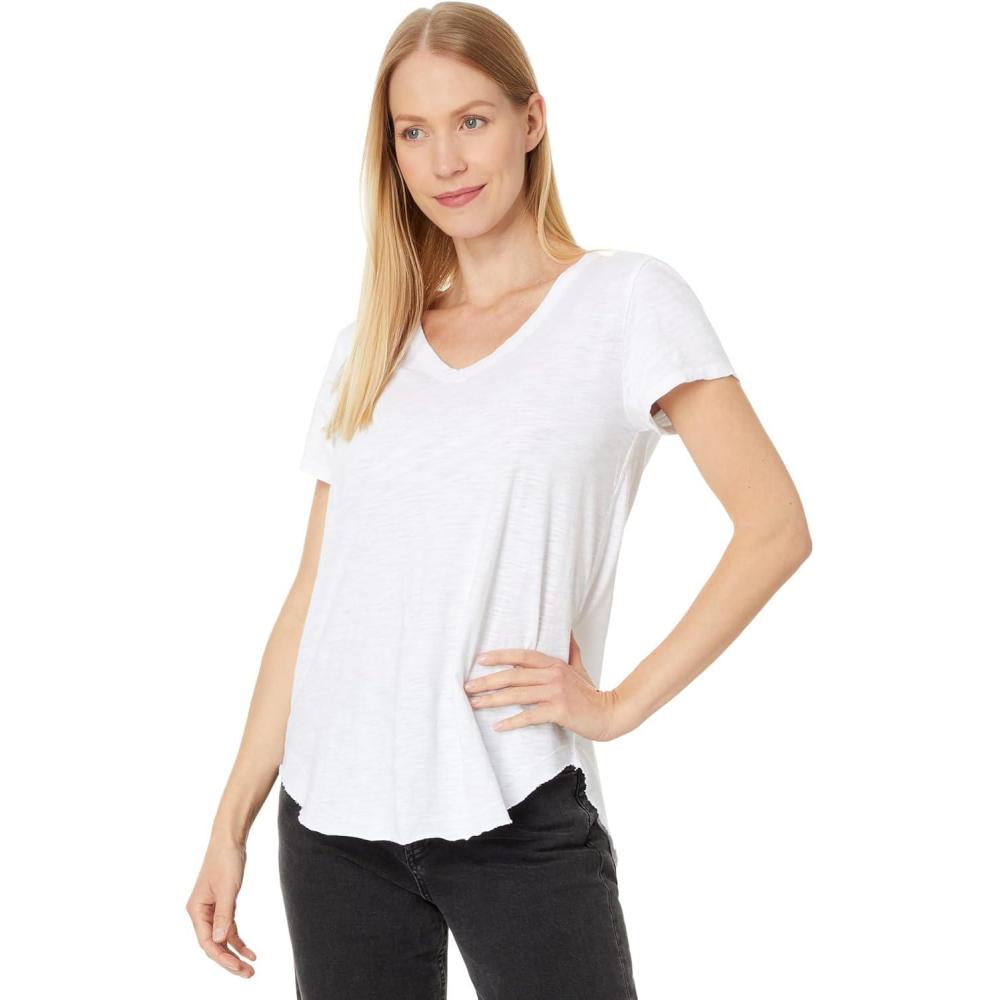 imageModODoc Womens VNeck Tee with Curved HemWhite