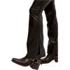 Free People Womens High-Rise Faux Leather Bootcut Pants(Black)