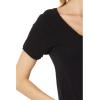 Rib Mix V-Neck Short Sleeve Tee(Black)