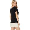 Rib Mix V-Neck Short Sleeve Tee(Black)