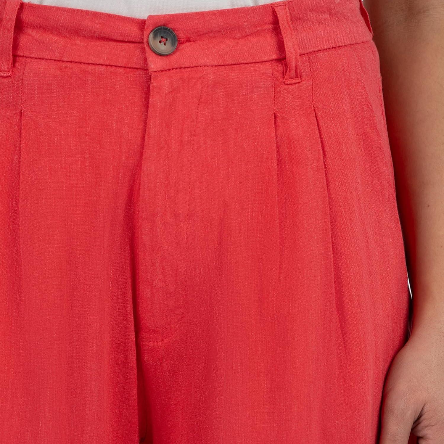 imageKUT from the Kloth Womens RyanHighRise Wide Straight Leg Front PleatsWatermelon