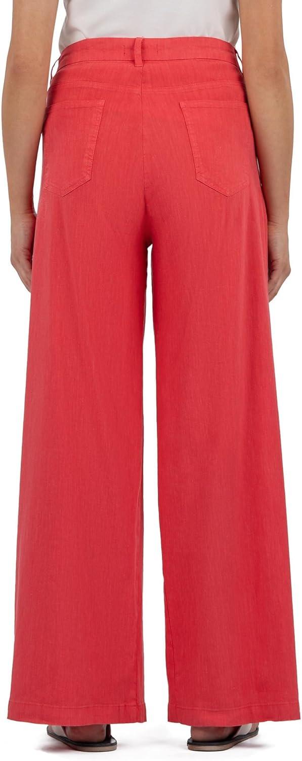 imageKUT from the Kloth Womens RyanHighRise Wide Straight Leg Front PleatsWatermelon