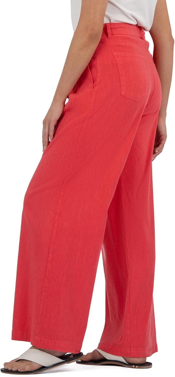 imageKUT from the Kloth Womens RyanHighRise Wide Straight Leg Front PleatsWatermelon