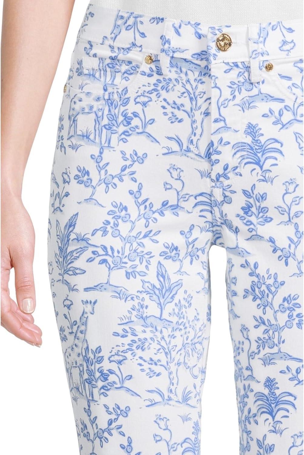 imageLilly Pulitzer Womens Annet HighRise Crop FlareResort White Tall Tales