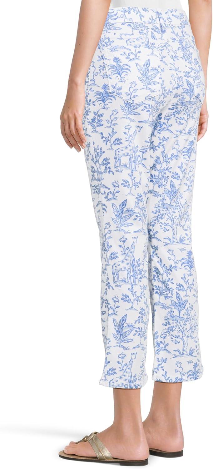 imageLilly Pulitzer Womens Annet HighRise Crop FlareResort White Tall Tales