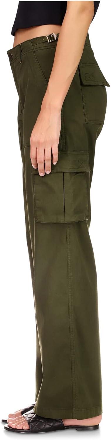 imageSanctuary Reissue Cargo Pants for Women Pure Cotton Construction Relaxed Fit Two Side Cargo PocketsMossy Green