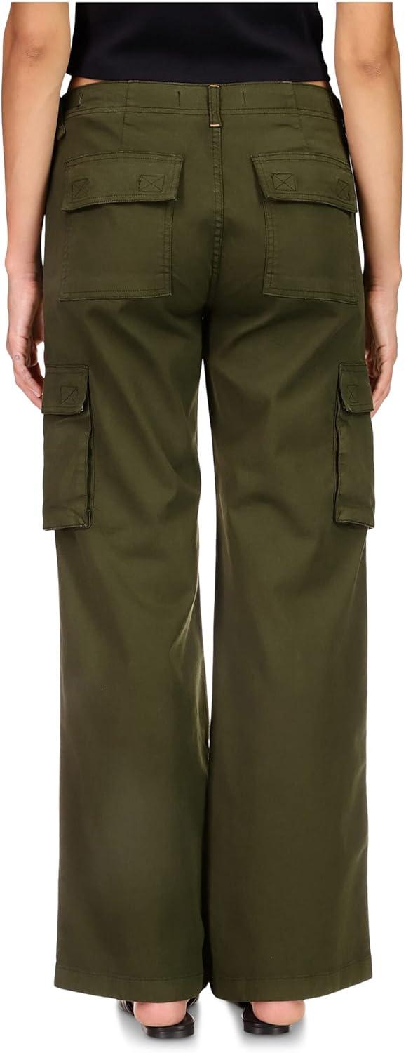 imageSanctuary Reissue Cargo Pants for Women Pure Cotton Construction Relaxed Fit Two Side Cargo PocketsMossy Green
