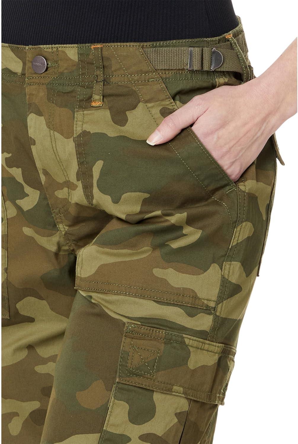 imageSanctuary Reissue Cargo Pants for Women Pure Cotton Construction Relaxed Fit Two Side Cargo PocketsRenew Camo
