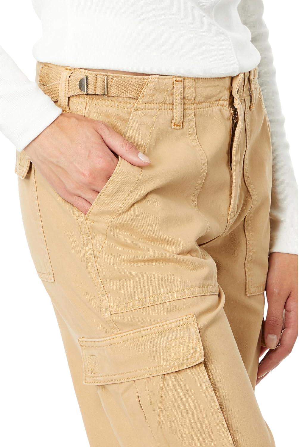 imageSanctuary Reissue Cargo Pants for Women Pure Cotton Construction Relaxed Fit Two Side Cargo PocketsTrue Khaki