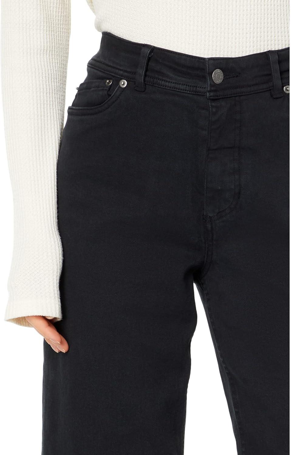 imageToadampampCo Balsam Seeded Cutoff Pant Pants for Women Button Closure Raw Hem Distressed DetailingWashed Black
