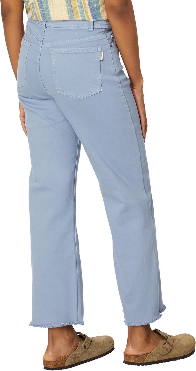 imageToadampampCo Balsam Seeded Cutoff Pant Pants for Women Button Closure Raw Hem Distressed DetailingWeathered Blue