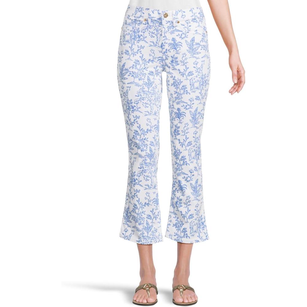 imageLilly Pulitzer Womens Annet HighRise Crop FlareResort White Tall Tales