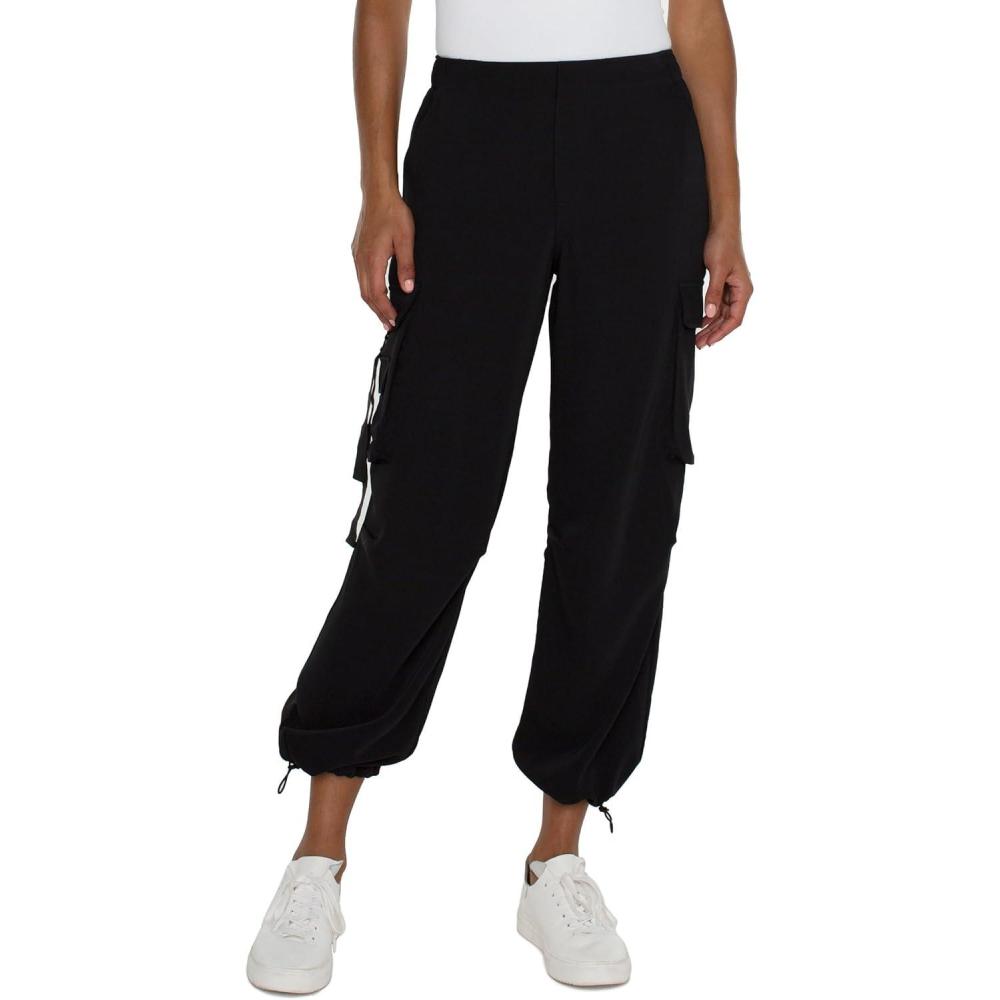 imageLiverpool Womens Cinch Hem Pullon Parachute Cargo Pants 255quotBlack