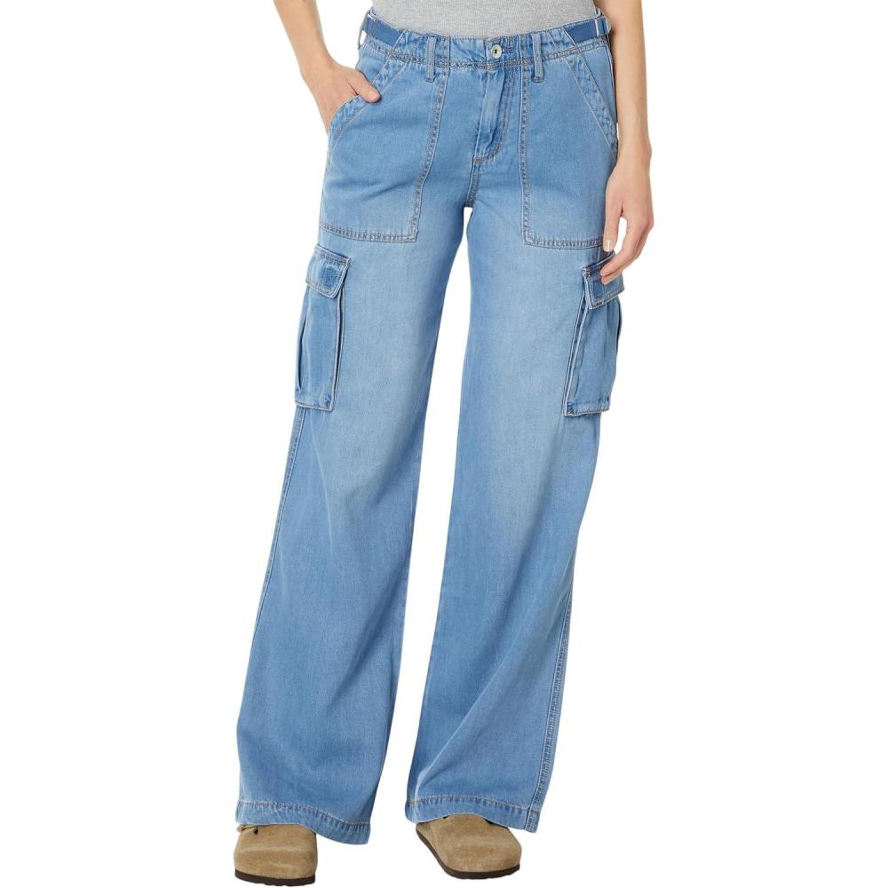 imageSanctuary Reissue Cargo Pants for Women Pure Cotton Construction Relaxed Fit Two Side Cargo PocketsSun Drenched