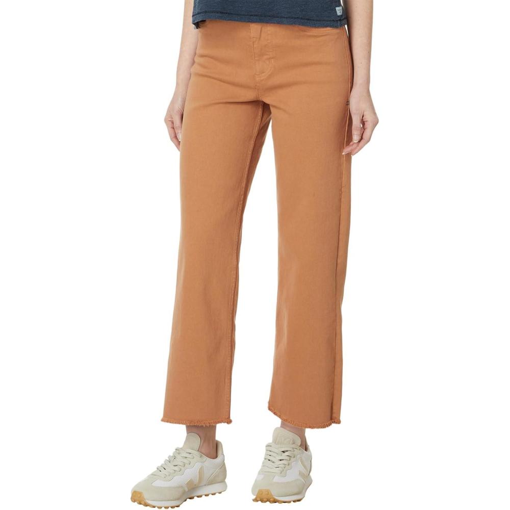imageToadampampCo Balsam Seeded Cutoff Pant Pants for Women Button Closure Raw Hem Distressed DetailingHazel