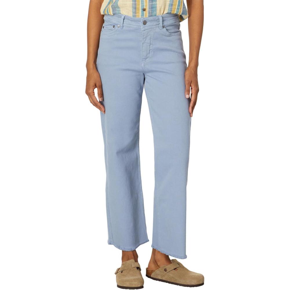 imageToadampampCo Balsam Seeded Cutoff Pant Pants for Women Button Closure Raw Hem Distressed DetailingWeathered Blue