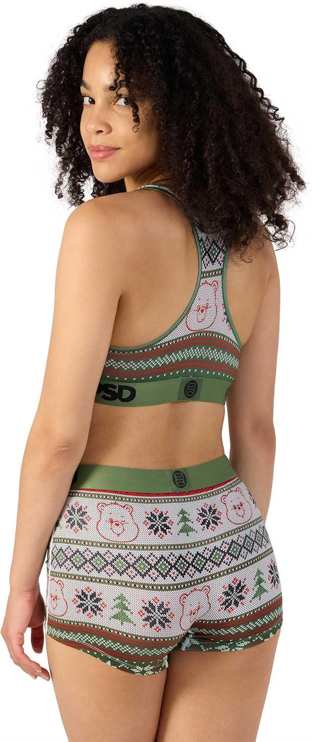 imagePSD Womens Care Bears Ugly Sweater Racerback Sports Bra for Women Comfortable Exercise Bras for Women Yoga and Gym Workout