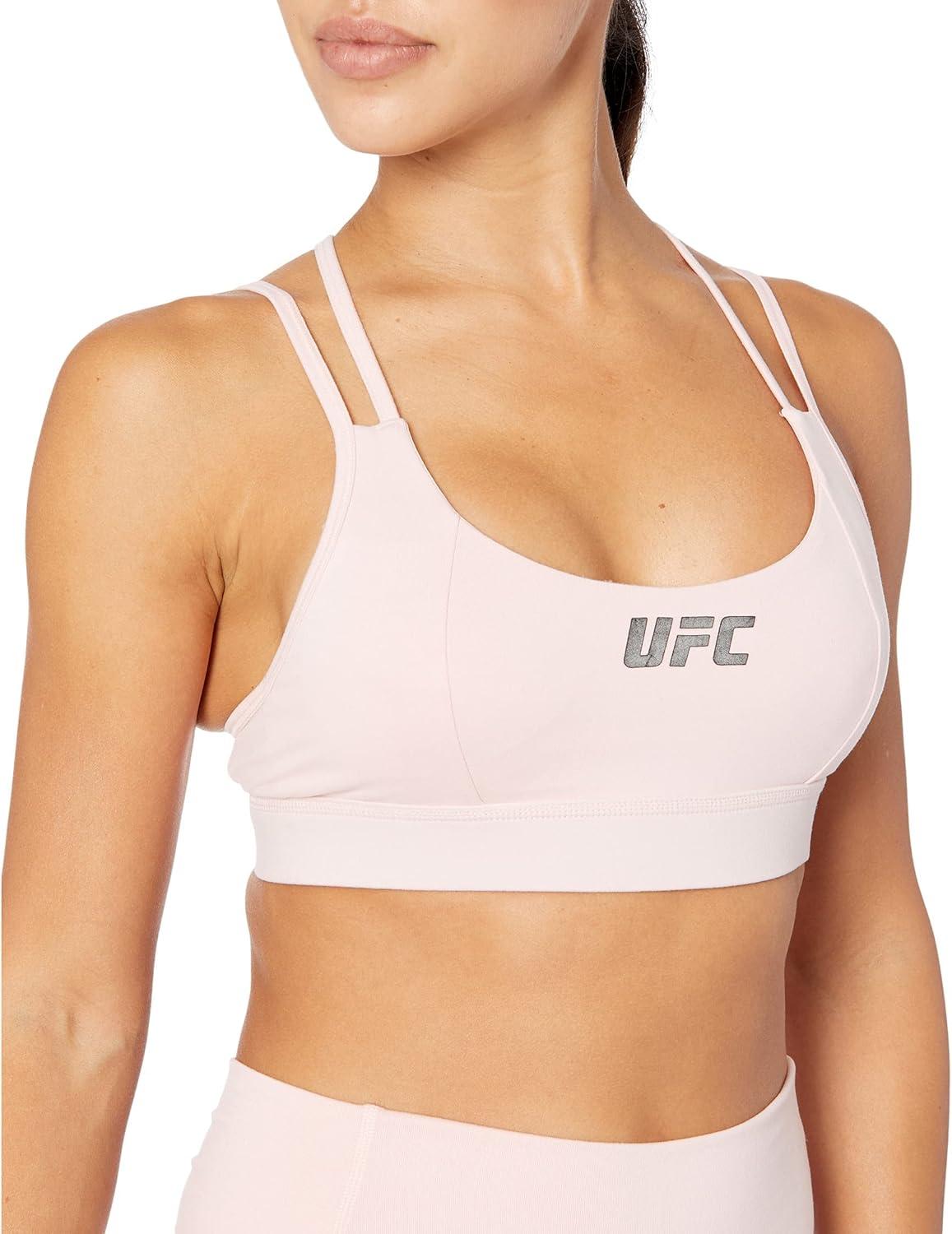 imageUFC Womens Strappy Sports Bra Moisture Wicking Athletic ApparelBlushing Rose