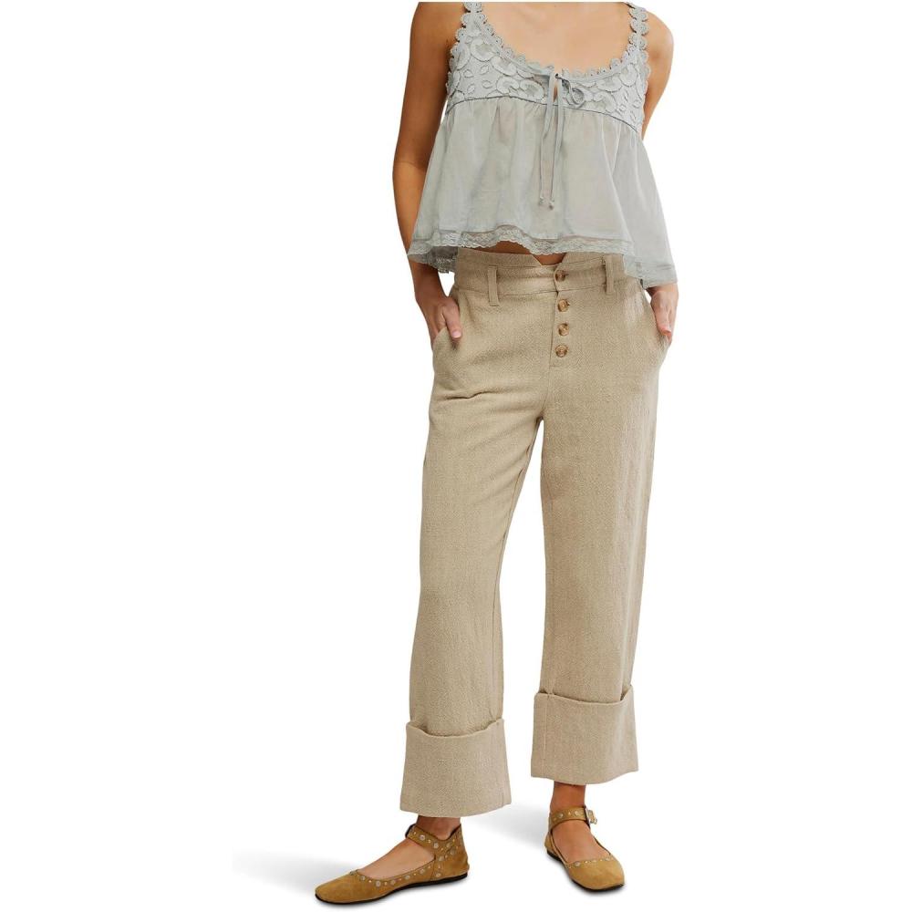 imageFree People Womens Parkway Cuffed TrousersNatural Combo