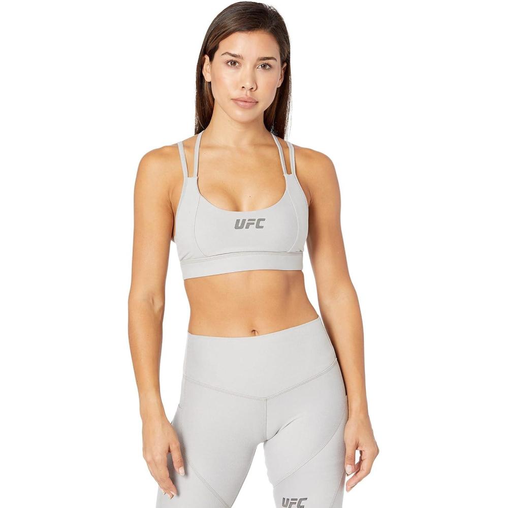 imageUFC Womens Strappy Sports Bra  Moisture Wicking Athletic ApparelFogged Grey