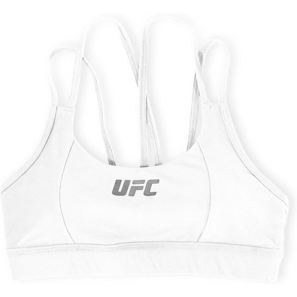 imageUFC Womens Strappy Sports Bra Moisture Wicking Athletic ApparelWhite