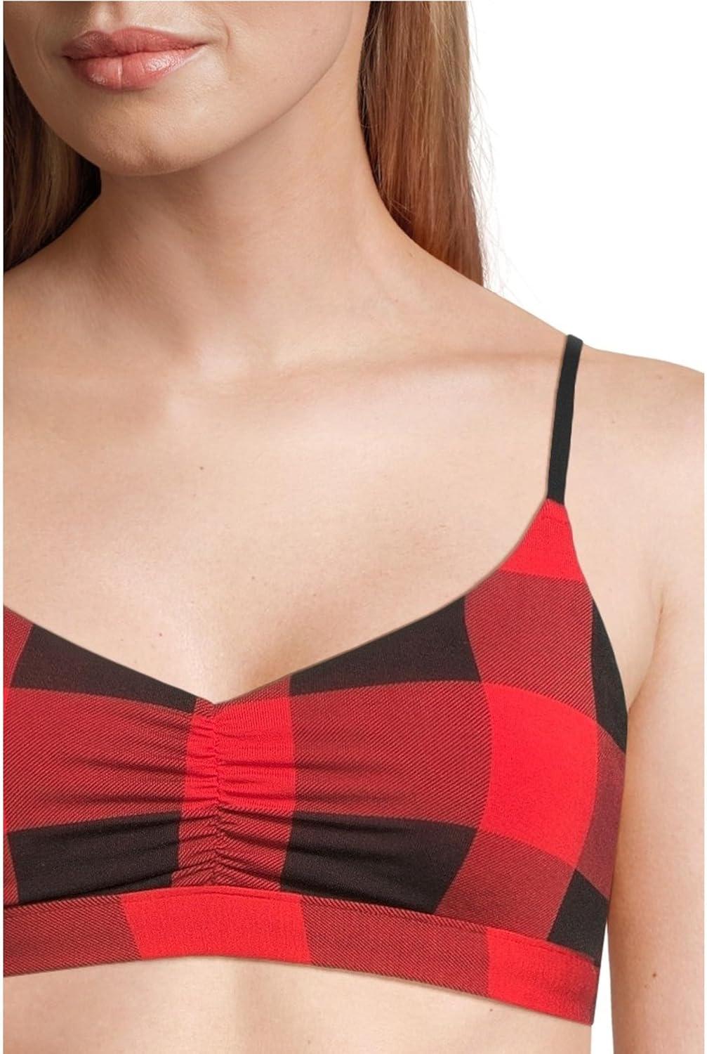 imageMeUndies Womens Feel Free Ruched BraletteBuffalo Plaid