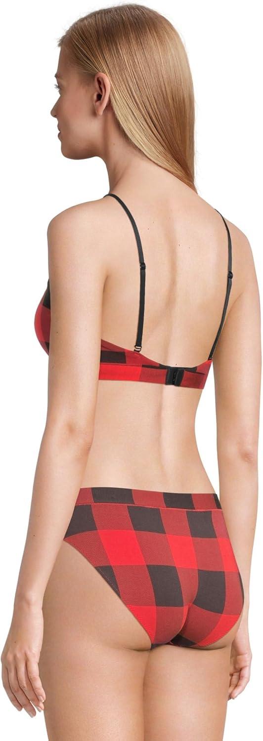 imageMeUndies Womens Feel Free Ruched BraletteBuffalo Plaid