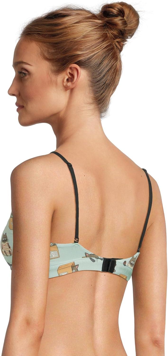 imageMeUndies Womens Feel Free Ruched BraletteCats Being Cats