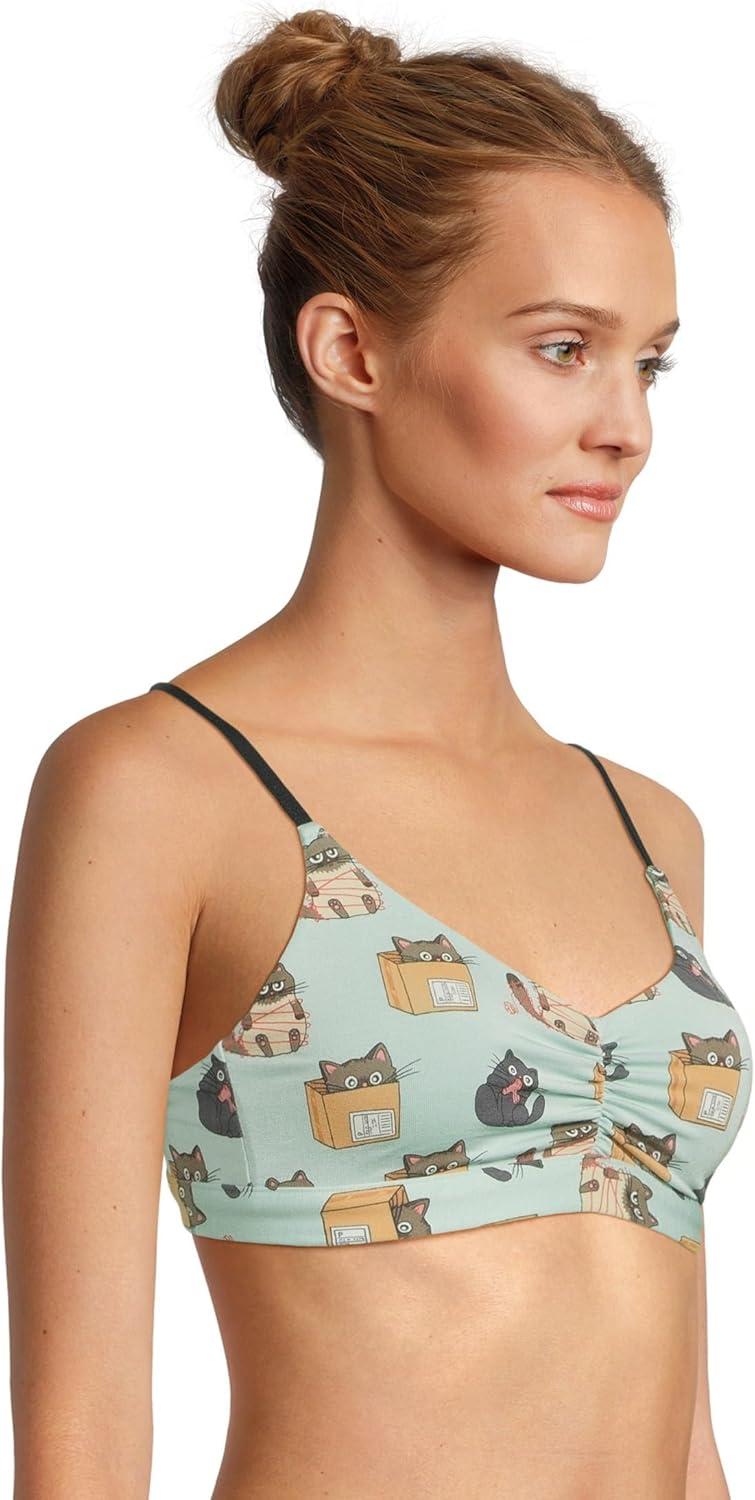 imageMeUndies Womens Feel Free Ruched BraletteCats Being Cats